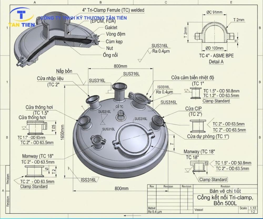 Tank inox 316L