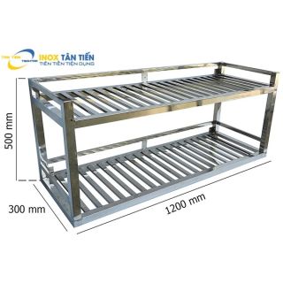 Kệ inox 2 tầng nhà bếp hiện đại, chất lượng