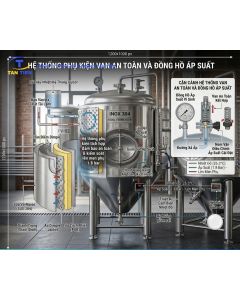 Tank l&ecirc;n men bia inox 304 dung t&iacute;ch 1000L chịu &aacute;p lực, c&oacute; &aacute;o sấy l&agrave;m lạnh