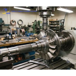 Quy cách cánh khuấy tuabin inox bẻ góc khuấy nhũ hóa nhanh