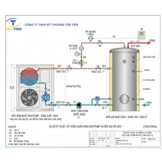 Bồn bảo ôn inox chứa nước nóng 500L dùng cho hệ thống Heatpump gia đình