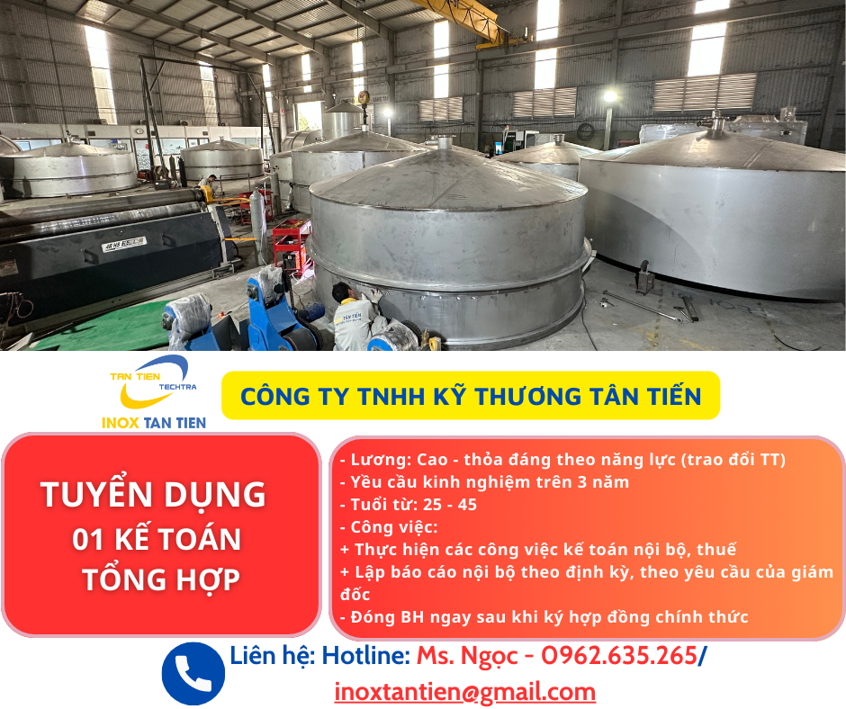 TUYỂN DỤNG KẾ TOÁN TỔNG HỢP 