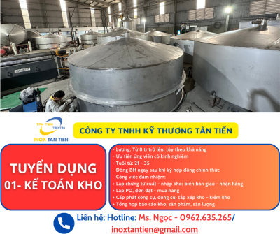 TUYỂN DỤNG KẾ TOÁN KHO