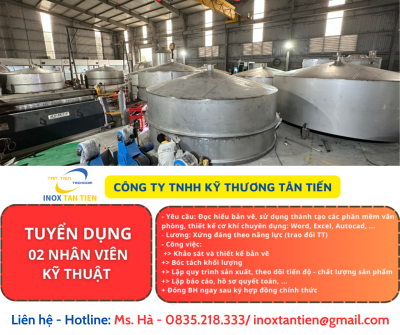 TUYỂN DỤNG NHÂN VIÊN KỸ THUẬT 