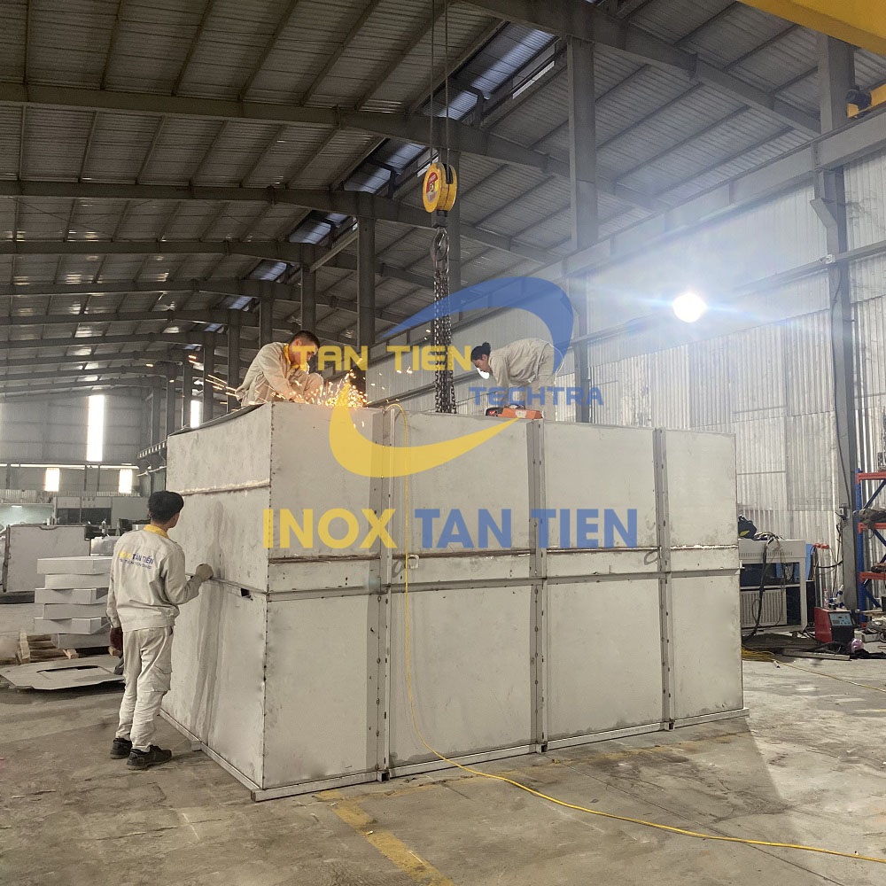 Bể nước ngầm inox hoàn chỉnh 