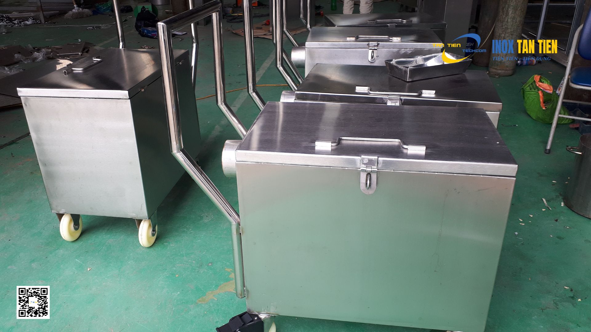 xe đẩy inox 2 tầng